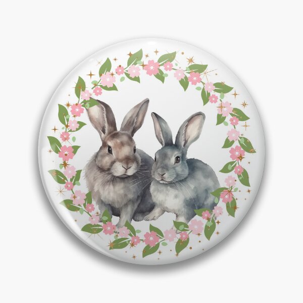 Item preview, BUNNIES IN FLOWER WREATHE designed and sold by DanaTees.
