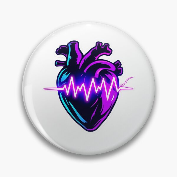Item preview, Neon Heartbeat - Vibrant Heart with ECG Line Art designed and sold by StudioGraf Shop .