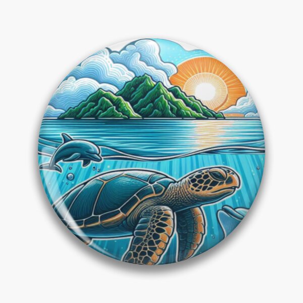 Item preview, Sunset Slide Under Turtle and Dolphins designed and sold by FoxinhoSoumaila.