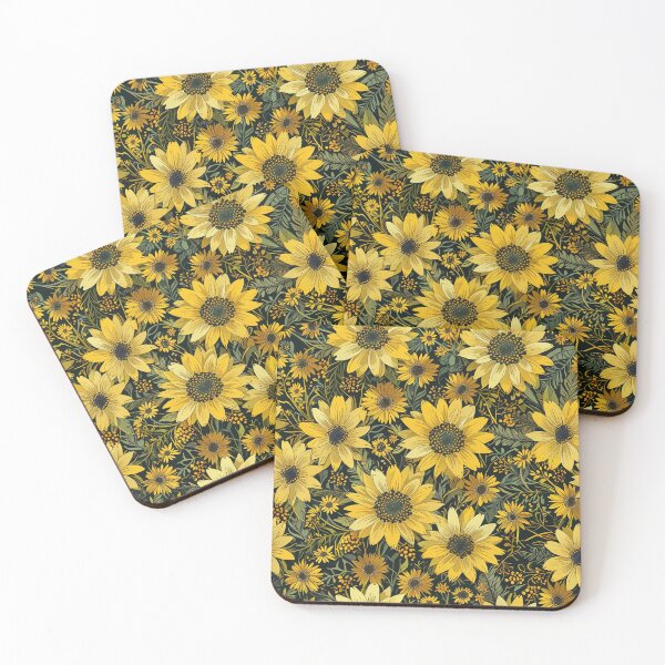 Item preview, Rosinweed, yellow flowers pattern designed and sold by CoolPixels.