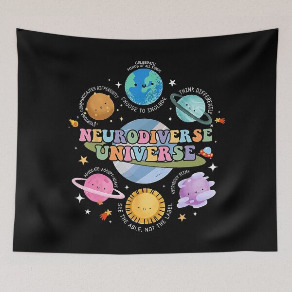 Item preview, Neurodiverse Universe Planet Autism Awareness Support Squad Vintage designed and sold by FantasyFablesC.