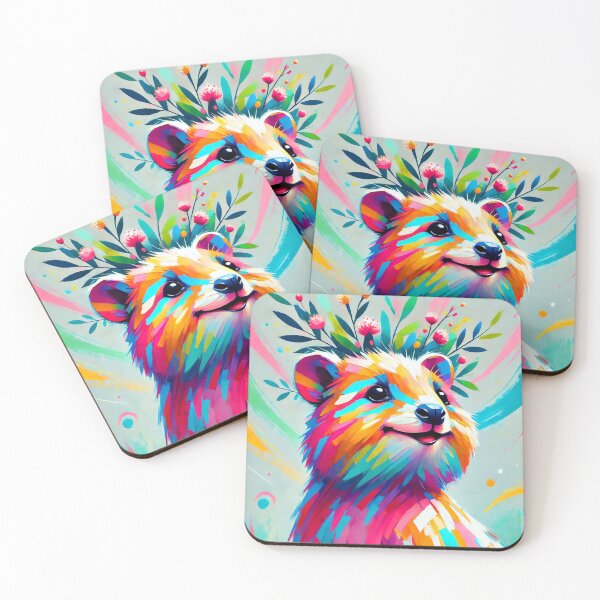 Item preview, Colorful Quokka with Floral Crown designed and sold by ChrisButler.