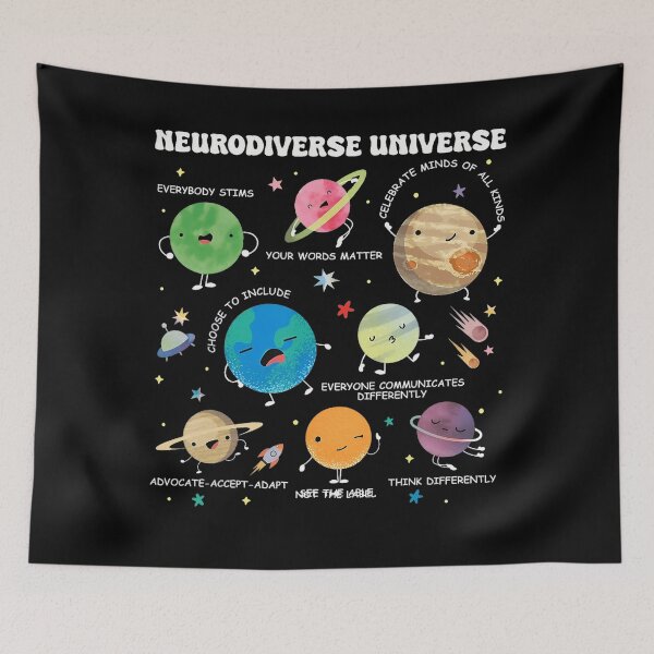 Item preview, Neurodiverse Universe Planet Autism Awareness Support Squad designed and sold by FantasyFablesC.