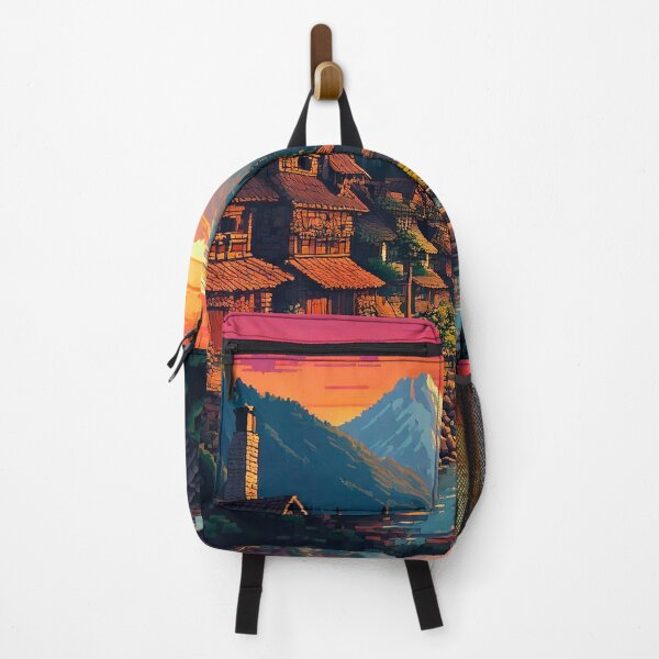 Item preview, Sunset over the Pixel Village designed and sold by AleTot.