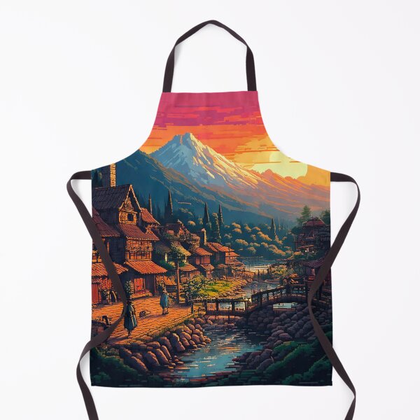 Item preview, Sunset over the Pixel Village designed and sold by AleTot.