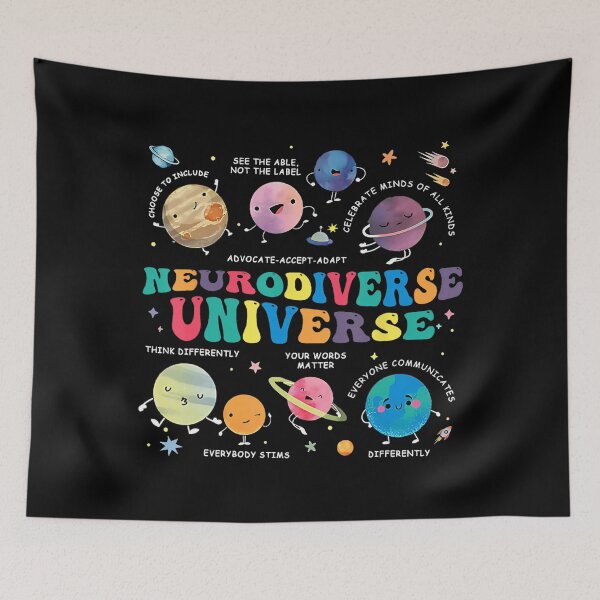 Item preview, Neurodiverse Universe Space Planet Autistic Autism Teacher designed and sold by FantasyFablesC.