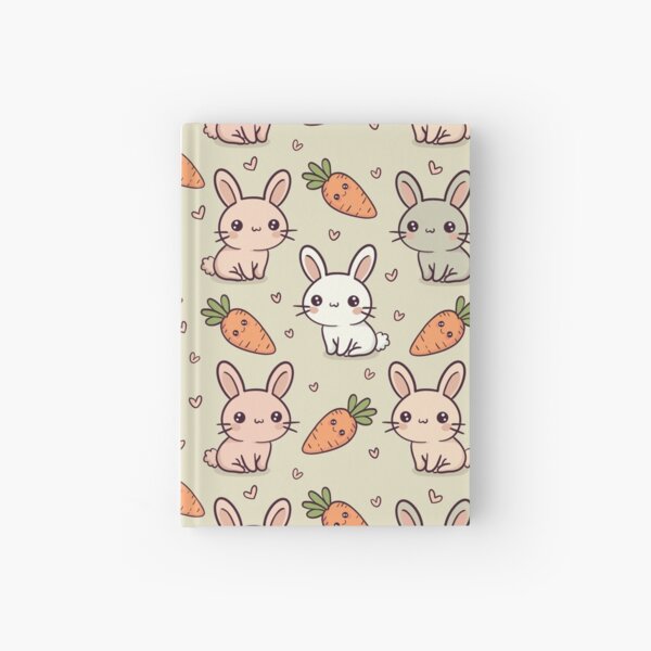 Item preview, Kawaii Easter Bunnies, Mini Hearts and Cute Carrots Seamless Pattern  designed and sold by SpiritedArtwork.