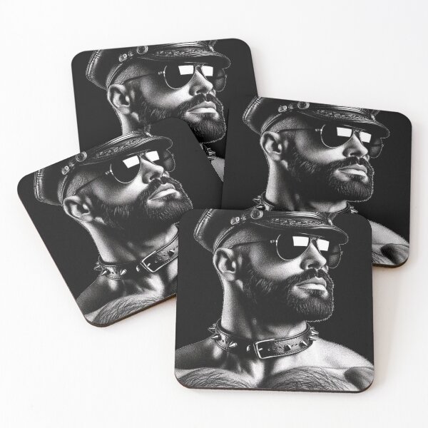 Item preview, Gay Leather Studded Daddy Hunk German Leder Pride Graphic Design designed and sold by ItsAKinkThing.
