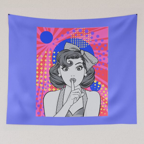 Item preview, Retro Woman, Shhh, Pop Art, Beautiful, Vintage designed and sold by AASparksDesigns.
