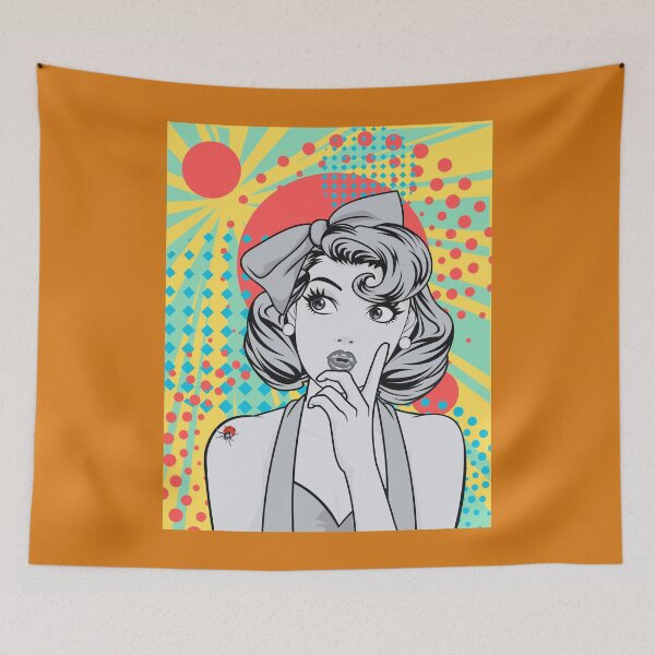 Item preview, Retro Woman, Contemplating, Pop Art, Beautiful, Vintage #4 designed and sold by AASparksDesigns.