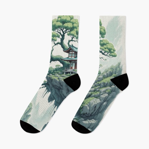 Item preview, Anime/Manga Art: Mountain Landscape with Teahouse designed and sold by Salimgor Hangaround Music.