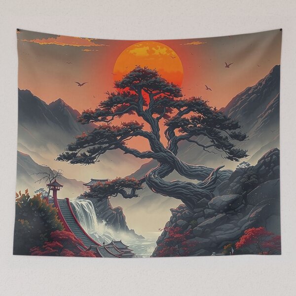 Item preview, Asian Art: Mountain Landscape with Temple designed and sold by Salimgor Hangaround Music.