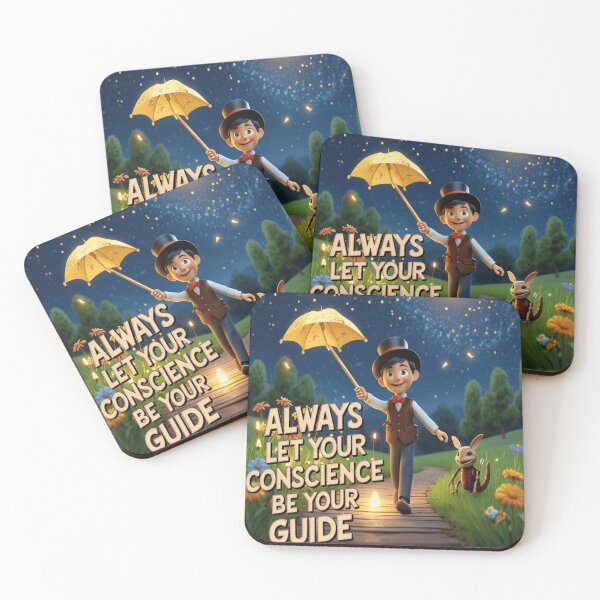 Item preview, Pinocchio Quote - "Always Let Your Conscience Be Your Guide" - Kids Decor with Inspirational Message designed and sold by EdicionesJML.