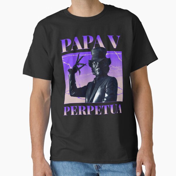 Vista previa del artículo con la obra «Homenaje al estilo pirata retro de Papa V Perpetua», diseñado y vendido por fusedtees.