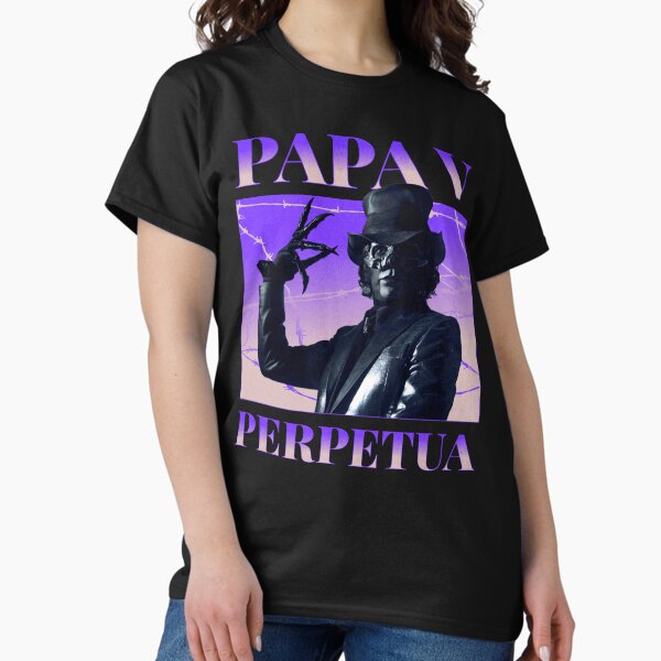 Artikel-Vorschau von Papa V Perpetua Retro Bootleg Style Hommage, designt und verkauft von fusedtees.