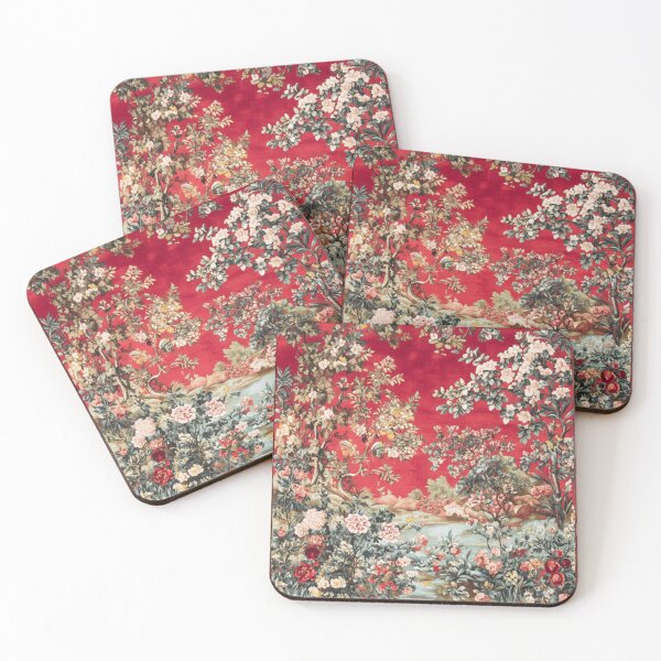 Item preview, Red Silk Floral Flowers Carpet designed and sold by GrinGalore.