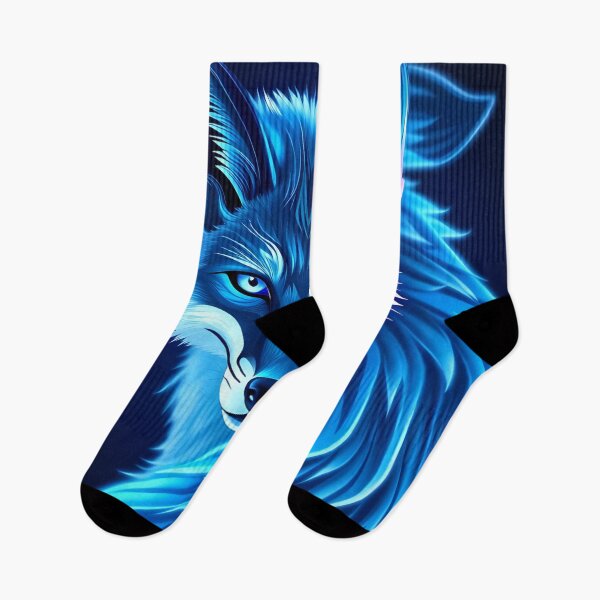 Item preview, Neon Blue Fox - Futuristic Glowing Animal Digital Art designed and sold by FusionCipher.