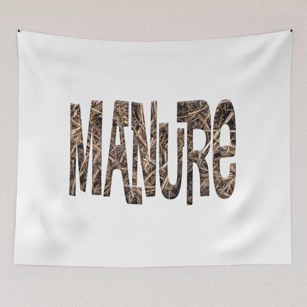 Item preview, Digital composite - the word manure with an overlay of horse manure.  designed and sold by funkyworm.