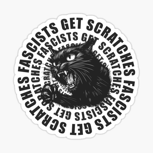 Artikel-Vorschau von Schwarze Katzenfaschisten bekommen Kratzer v2, designt und verkauft von KilkennyCat Art.