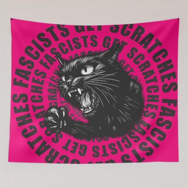Item preview, Black Cat Fascists Get Scratches v2 designed and sold by KilkennyCat Art.