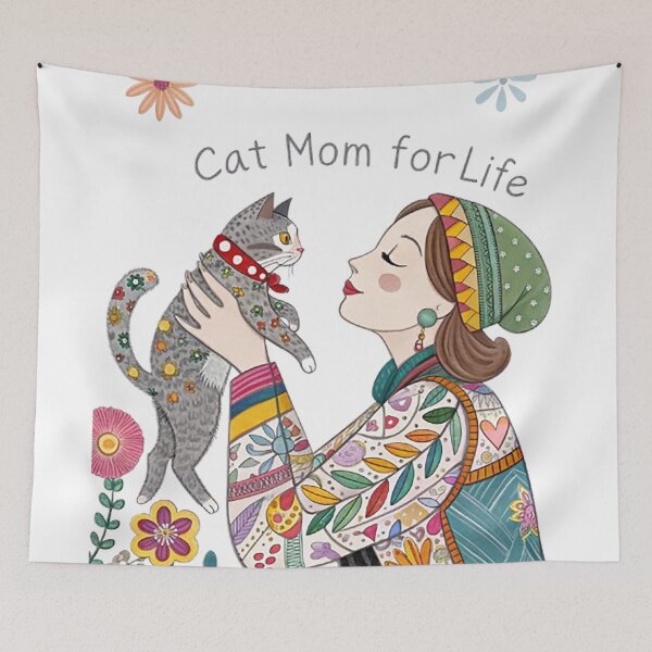 Item preview, CAT MOM FOR LIFE designed and sold by likbatonboot.