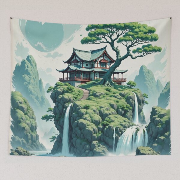 Item preview, Anime/ Manga Art: Teahouse on a Rock Landscape designed and sold by Salimgor Hangaround Music.