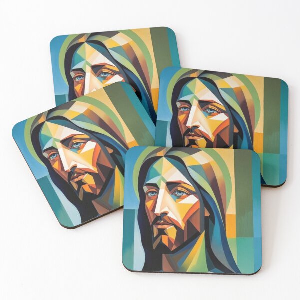 Item preview, POD Jesus in green cubism 3 designed and sold by Warih.