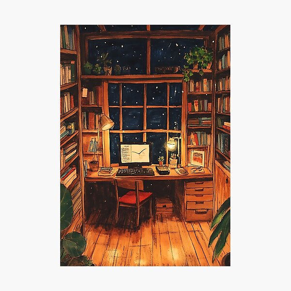 Cozy Lofi Study Photographic Print