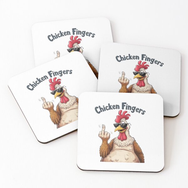 Item preview, Chicken Fingers, rooster, middle finger, meme, funnyfits70, Humor, Funny, retro, vintages, funny quotes, animal humor, designed and sold by FunnyFits70.