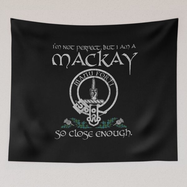 Artikelvorschau, Mackay Clan Schottischer Nachname Wappen Abzeichen Motto Tartan Sporran Kilt Männer Frauen entworfen und verkauft von Clan1093.