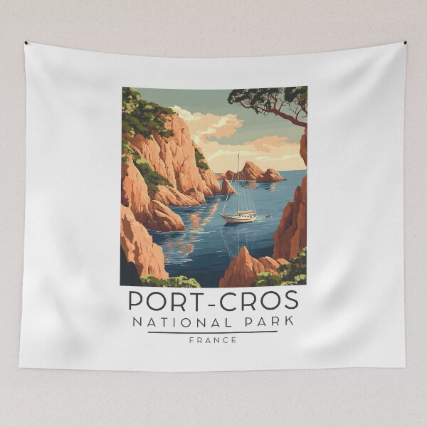 Item preview, A Vintage Travel Poster of Port-Cros National Park - France  designed and sold by GoodOldVintage.