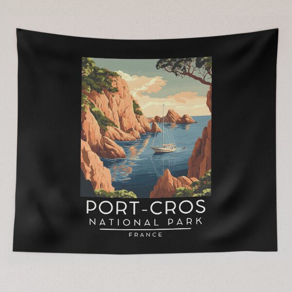 Item preview, A Vintage Travel Poster of Port-Cros National Park - France  designed and sold by GoodOldVintage.