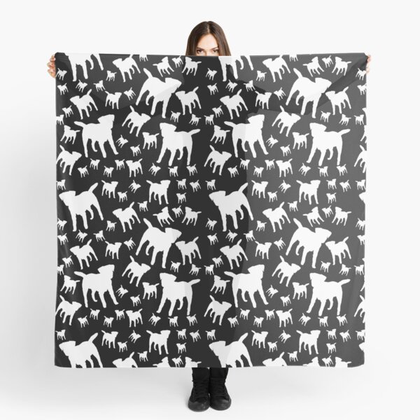Border Terrier Gifts for Dog Lovers Black & White Silhouette Scarf