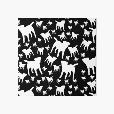 Border Terrier Gifts for Dog Lovers Black & White Silhouette Art Board Print