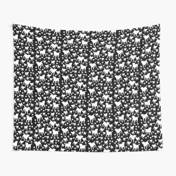 Border Terrier Gifts for Dog Lovers Black & White Silhouette Tapestry