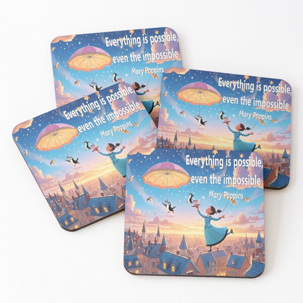 Item preview, Inspirational Quote from Mary Poppins - "Everything is possible, even the impossible" - High Quality PNG Kids Image designed and sold by EdicionesJML.