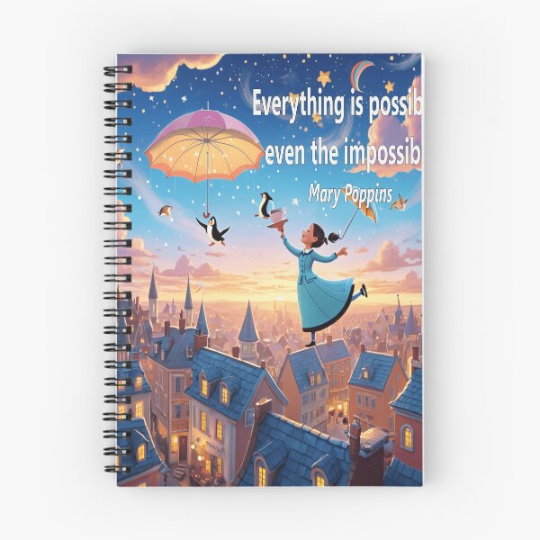 Item preview, Inspirational Quote from Mary Poppins - "Everything is possible, even the impossible" - High Quality PNG Kids Image designed and sold by EdicionesJML.