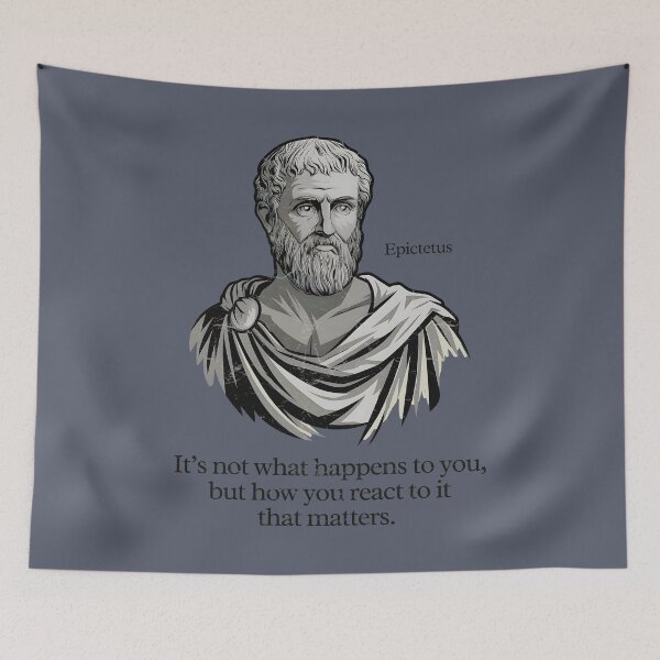 Item preview, Stoicism - It's Not What Happens To You, But How You React To It That Matters designed and sold by HowToCanadian.