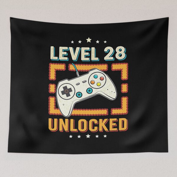 Item preview, 28 Years of Gaming – 'Level 28 Unlocked' Artwork designed and sold by ThatBBStore.