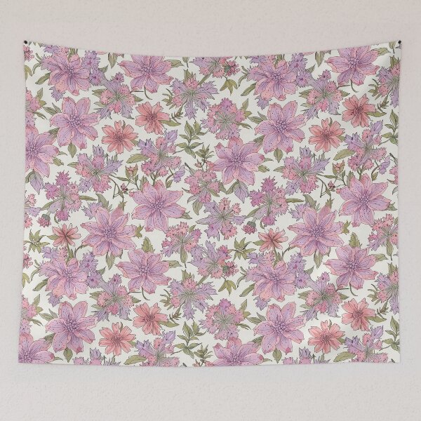 Item preview, Purple and Pink Flowers Seamless Pattern designed and sold by CoolPixels.