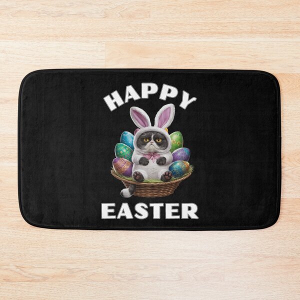 Item preview, Happy Easter Funny Grumpy Bunny Cat  designed and sold by Maggie Mustard.