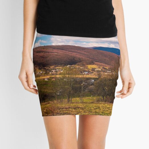 mountainous countryside in springtime Mini Skirt