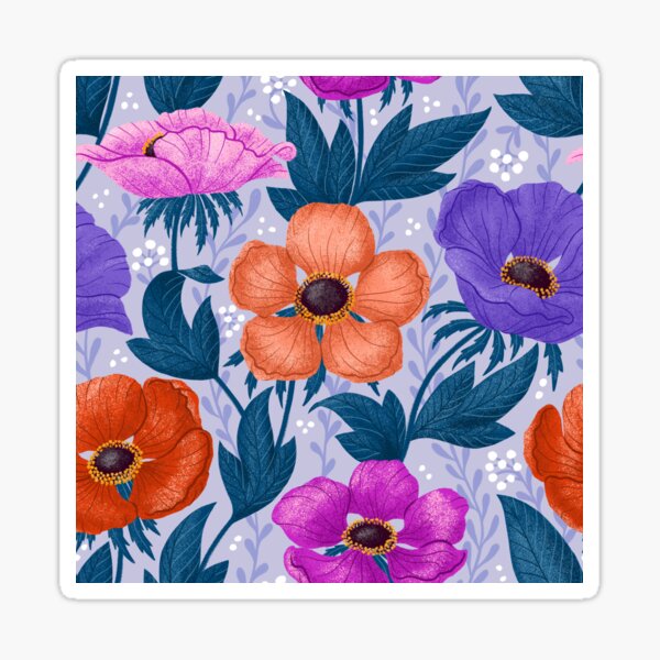 Bold colorful anemone - purple Sticker