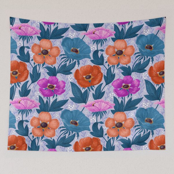 Item preview, Bold colorful anemone - blue designed and sold by me-coco-design.
