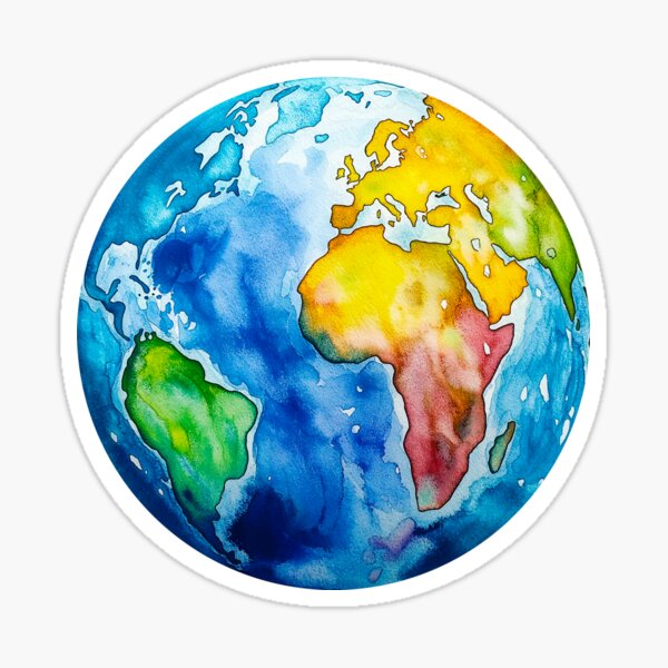 Item preview, Watercolor globe earth  designed and sold by Mar-Bom.
