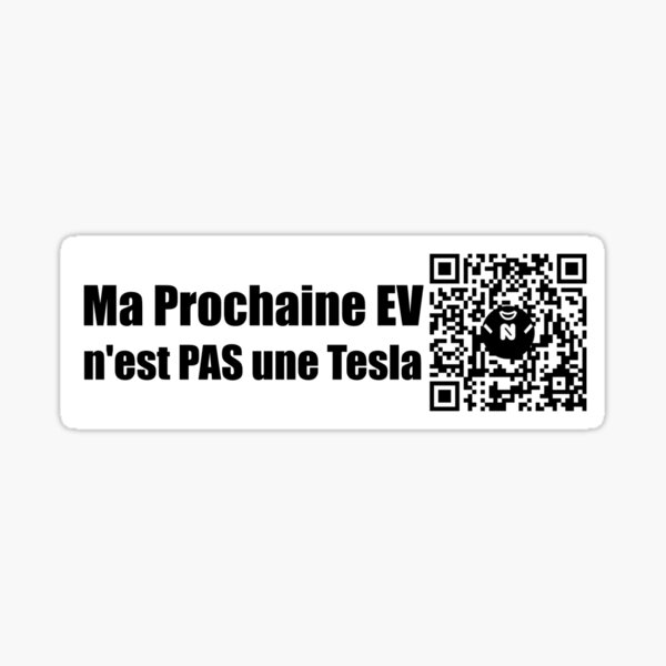 Sm - Ma Prochaine EV n'est PAS une Tesla - Small Print Sticker
