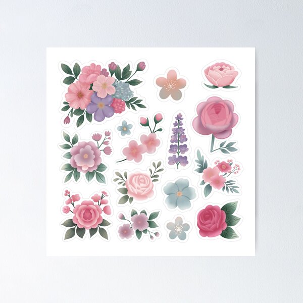 Item preview, Spring Blossom - Floral Digital Sticker Set for Planners & Scrapbooks. designed and sold by iuliiaGot.