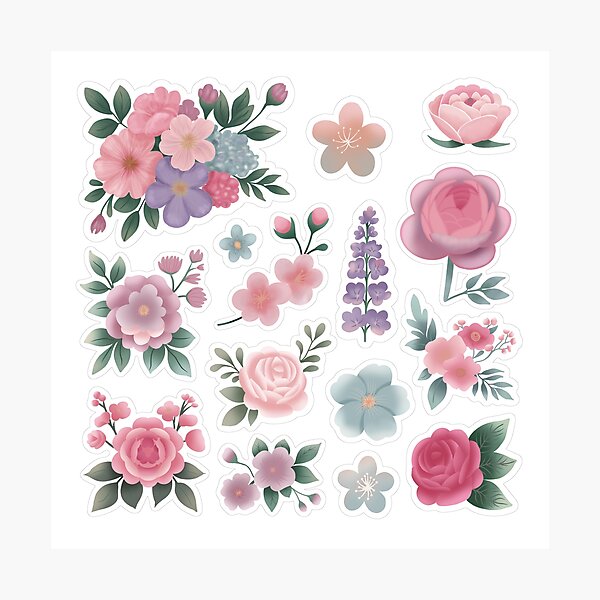 Item preview, Spring Blossom - Floral Digital Sticker Set for Planners & Scrapbooks. designed and sold by iuliiaGot.