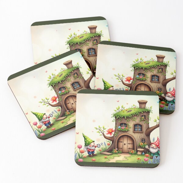 Item preview, Magical Gnome World: colorful spring awakening at the tree stump house designed and sold by Connys Colorful World.
