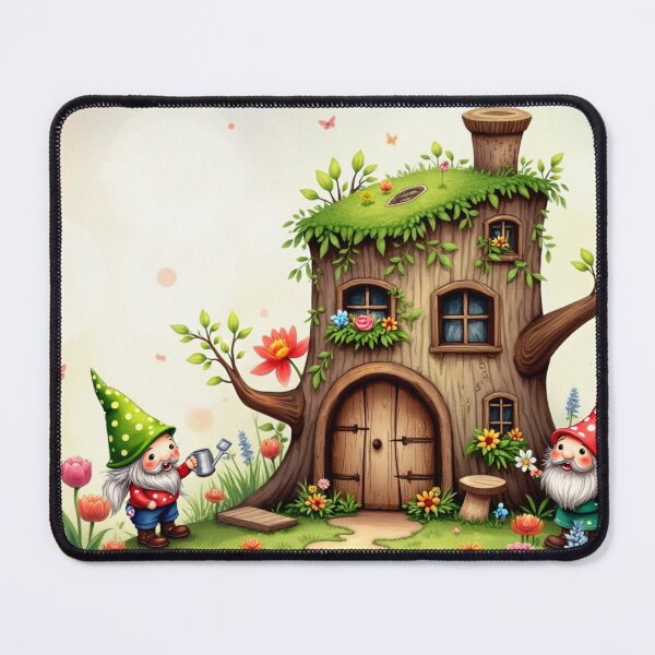 Item preview, Magical Gnome World: colorful spring awakening at the tree stump house designed and sold by Connys Colorful World.
